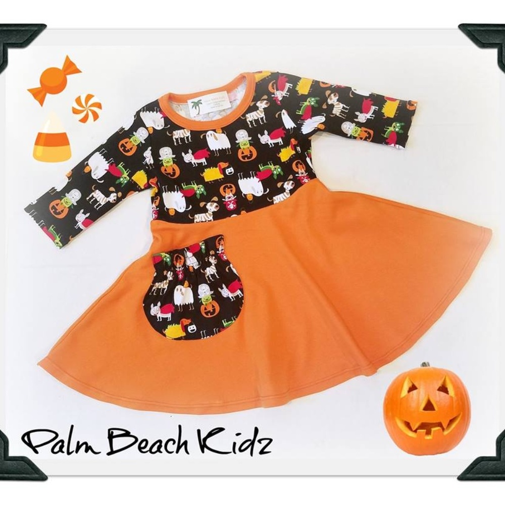 Girls Halloween Trick or Treat Twirl Dress